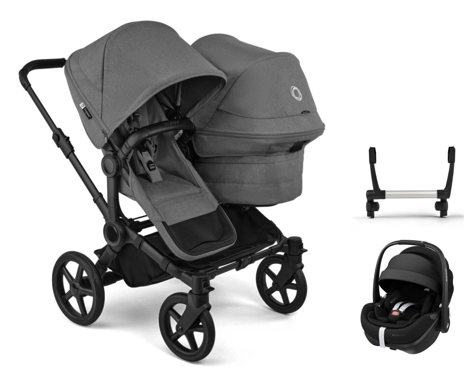 Bugaboo Donkey 6 Duo 3-in-1 incl. Maxi Cosi Pebble 360 Pro2 - Black / Moon Grey