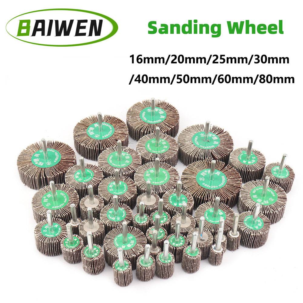 60/80/120Grit Sanding Flap Wheel Polishing Grinding Accessories Tool Disc For Dremel Rotary Tool 16/20/25/30/40/50/60/80mm