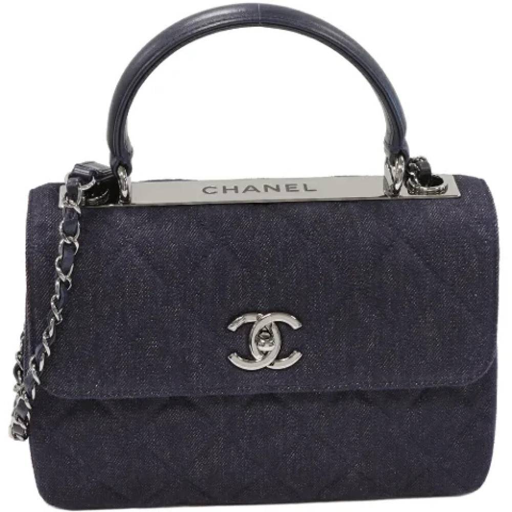Chanel Vintage Pre-owned Denim hndtasker - Vintage - Dame - Blå - ONE SIZE - Denim