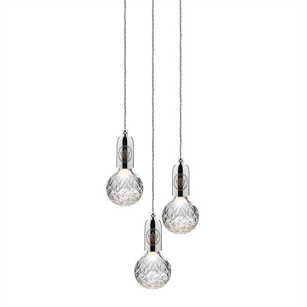 Crystal Bulb Taklampa 3 St Transparent/ Krom - Klart / Krom