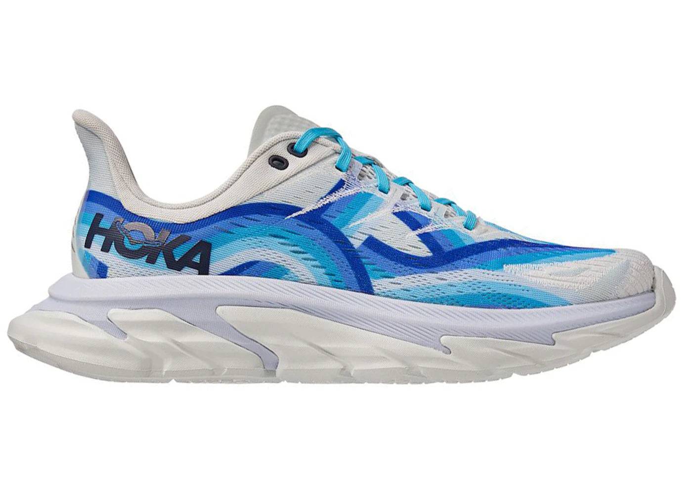 Hoka One One Clifton Clifton Edge Geometric White Dazzling Blue (All Gender) - UK 7