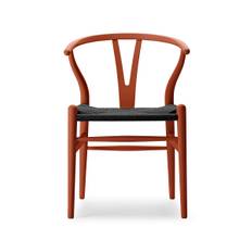 Y-stol CH24 Soft Terracotta med sort flet af Hans J. Wegner