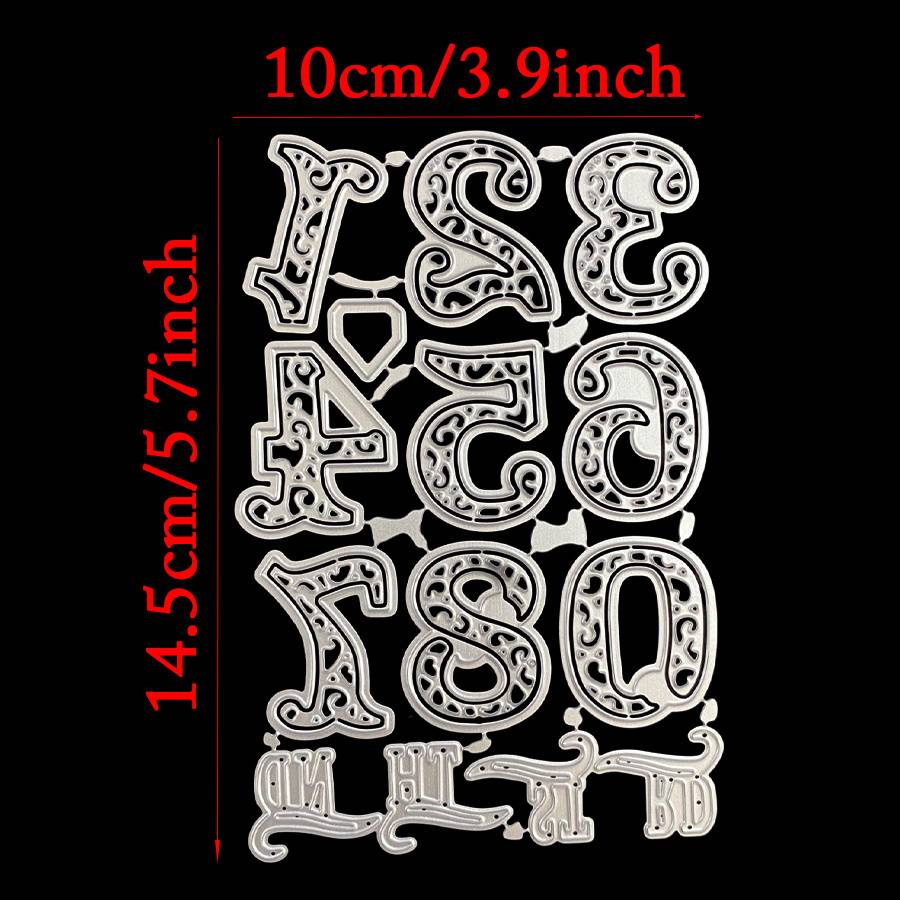New Large 0-9 Number Date Month Years Metal Cutting Dies For Scrapbooking Album Birthday Card Making Paper Craft