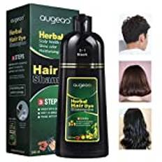 Jildouf Instant Black Hair Shampoo, 500ml Women Coloring Shampoo, 3 in 1 Herbal Hair Dye Shampoo, White to Black Hair Shampoo, Grå täckning, Hårvårdande och mörkare