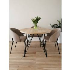 Rundt spisebord eg sonoma / sort 100 (180cm) TIAGO