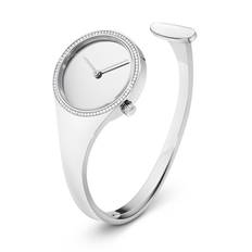 Georg Jensen Vivianna Bangle dameur i stål med diamanter, 27 mm - Str. M