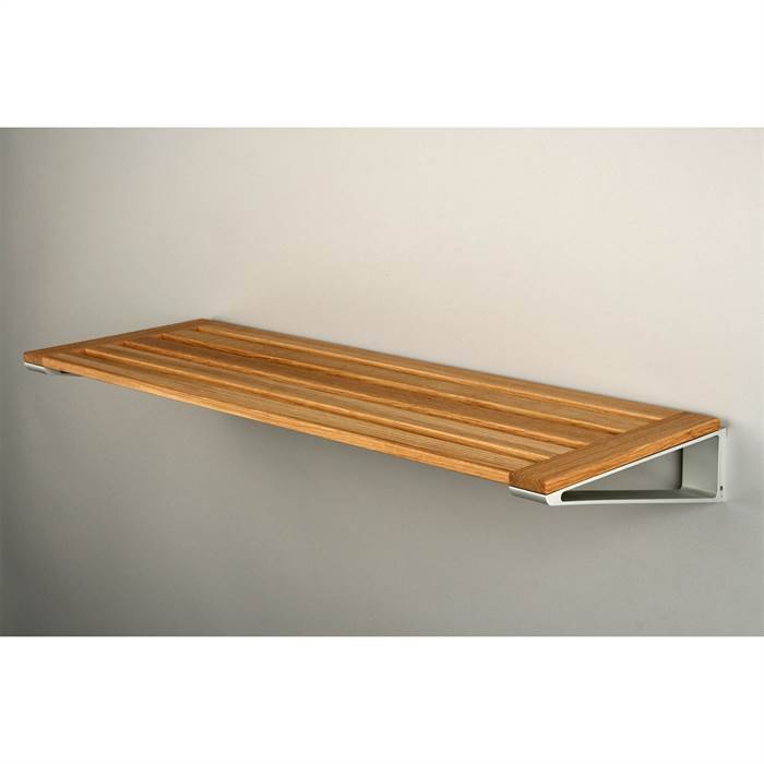 Knax hylde 6 skohylde - 60 cm - Olieret eg - Grå hyldebærere