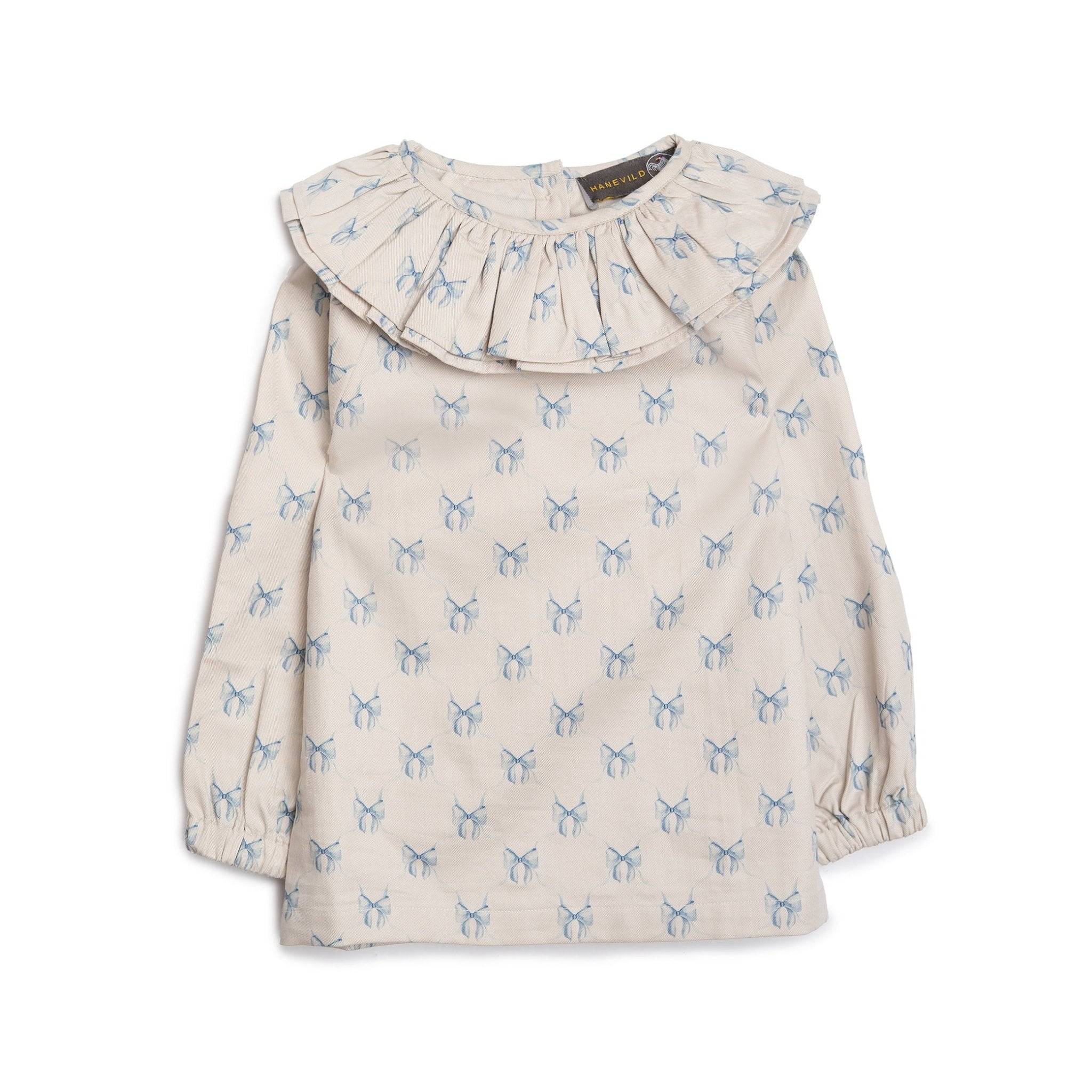 Bluse med sløjfer - piger - Summer sand - 104