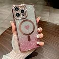 Lyxigt Glitter Diamond Cute Love Case för iPhone 15 14 11 12 13 Pro Max, Rosa, För iphone 14Pro