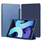 4UBonLife Fodral för iPad 9:e /8:e /7:e generationen 10,2 tum 2021/2020/2019, Smalt Lätt Hårt Skal Case Genomskinligt Matt Baksida Skydd för iPad 9/8/7 Gen, Mörkblå