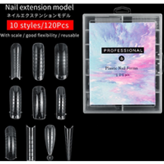 Misscheering 120PCS 10 styles Clear Dual Forms Nail System Full Cover Quick Building Gel Mold Tips Nail Extension Molds