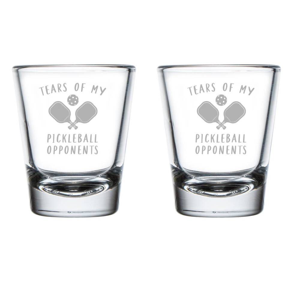 Set med 2 shotglas 1,75 oz shotglas present Tårar från mina pickleball-motståndare roliga