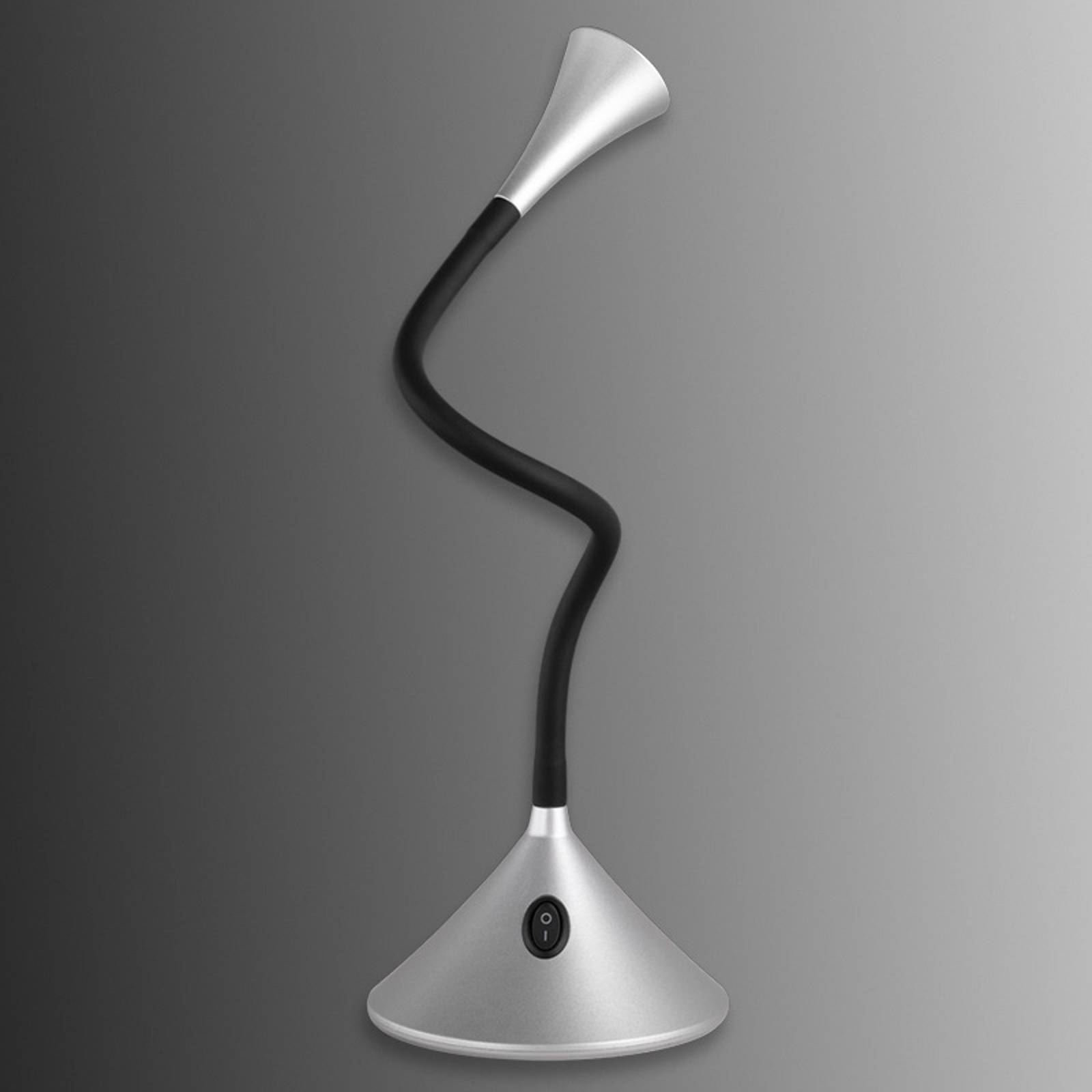 Reality Leuchten LED bordslampa Viper, Aluminium / grå / zink, Arbetsrum / kontor, Syntetmaterial, Modern, LED-bordslampa