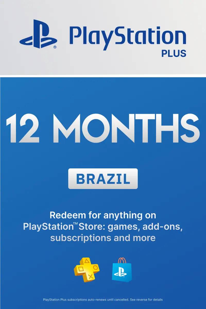 PlayStation Plus 12 Months Membership (BR) - PSN - Digital Code.