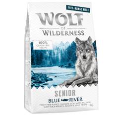 Wolf of Wilderness Senior "Blue River" - Frilandskylling & Laks - 5 x 1 kg