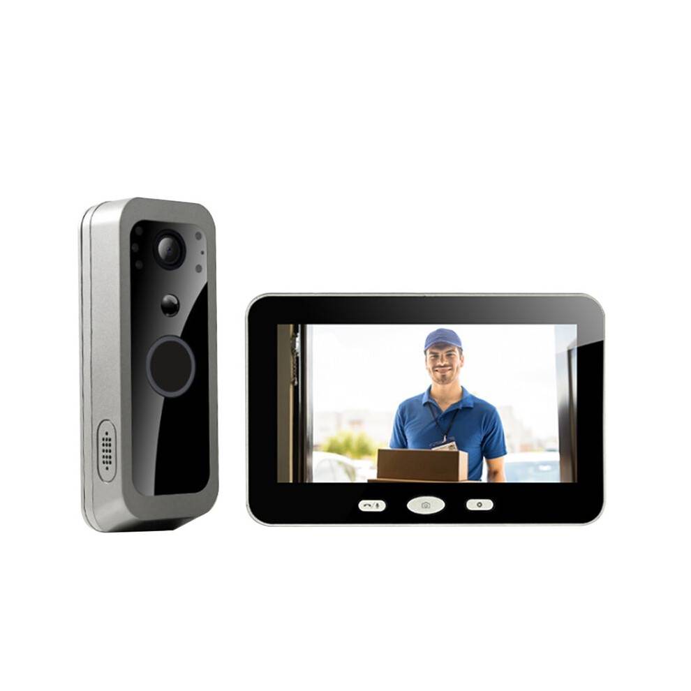 Tuya 1080P HD Wireless Door Camera System with 5Inch Monitor WiFi PIR Motion Detection 2MP Outdoor Video Intercom