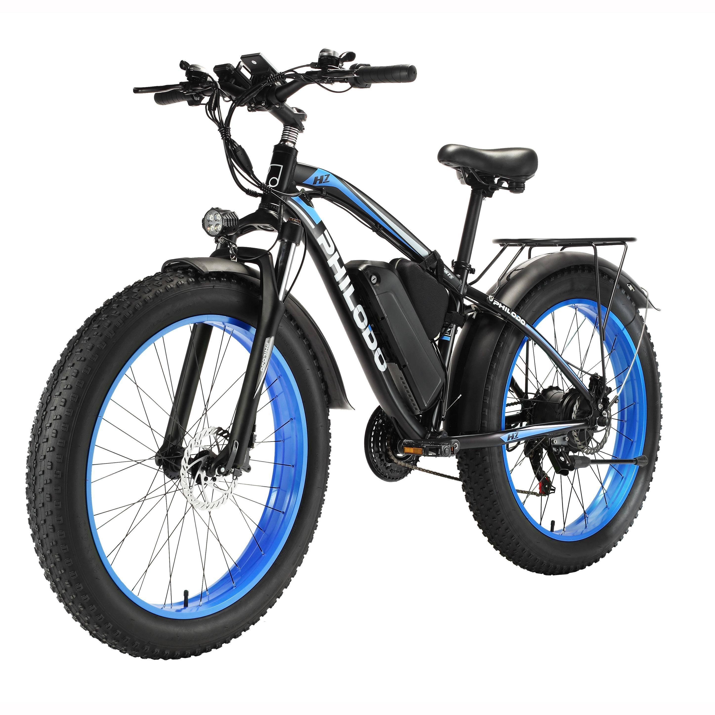PHILODO H7PRO Elcykel 48V17.5AH Batteri med Stor Kapacitet Långräckviddig Pendlar-E-cykel för Vuxna Perfekt för Daglig Pendling & Utomhusresor blå