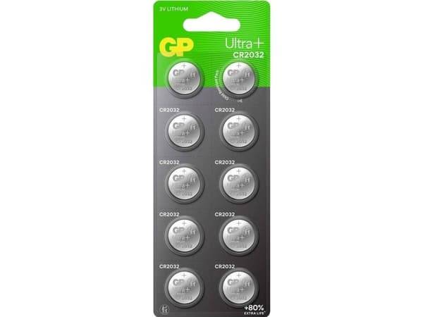 GP Battery GP CR2032 10-pack litium knappcell 20,0x3,2 mm CR2032 (GPCR2032STD904C10)