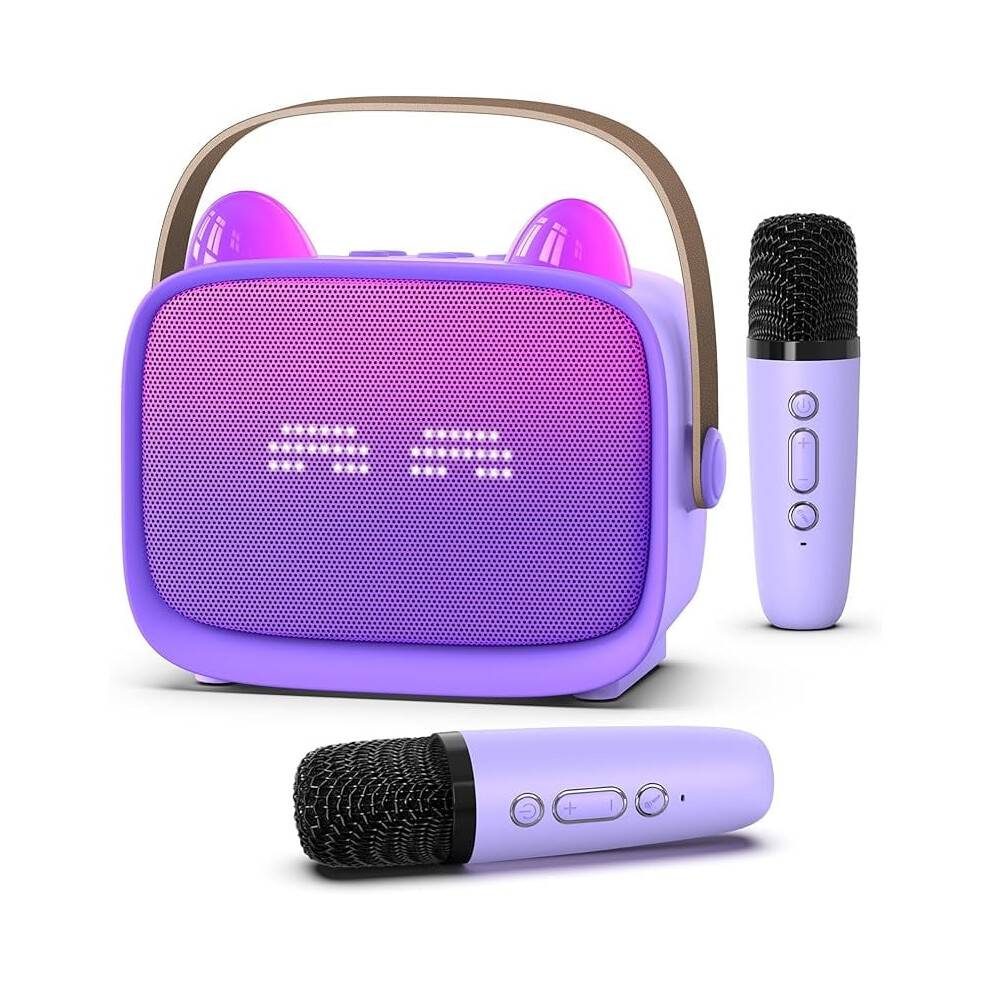 Bærbar Bluetooth Karaoke-højttaler til børn med 2 mikrofoner