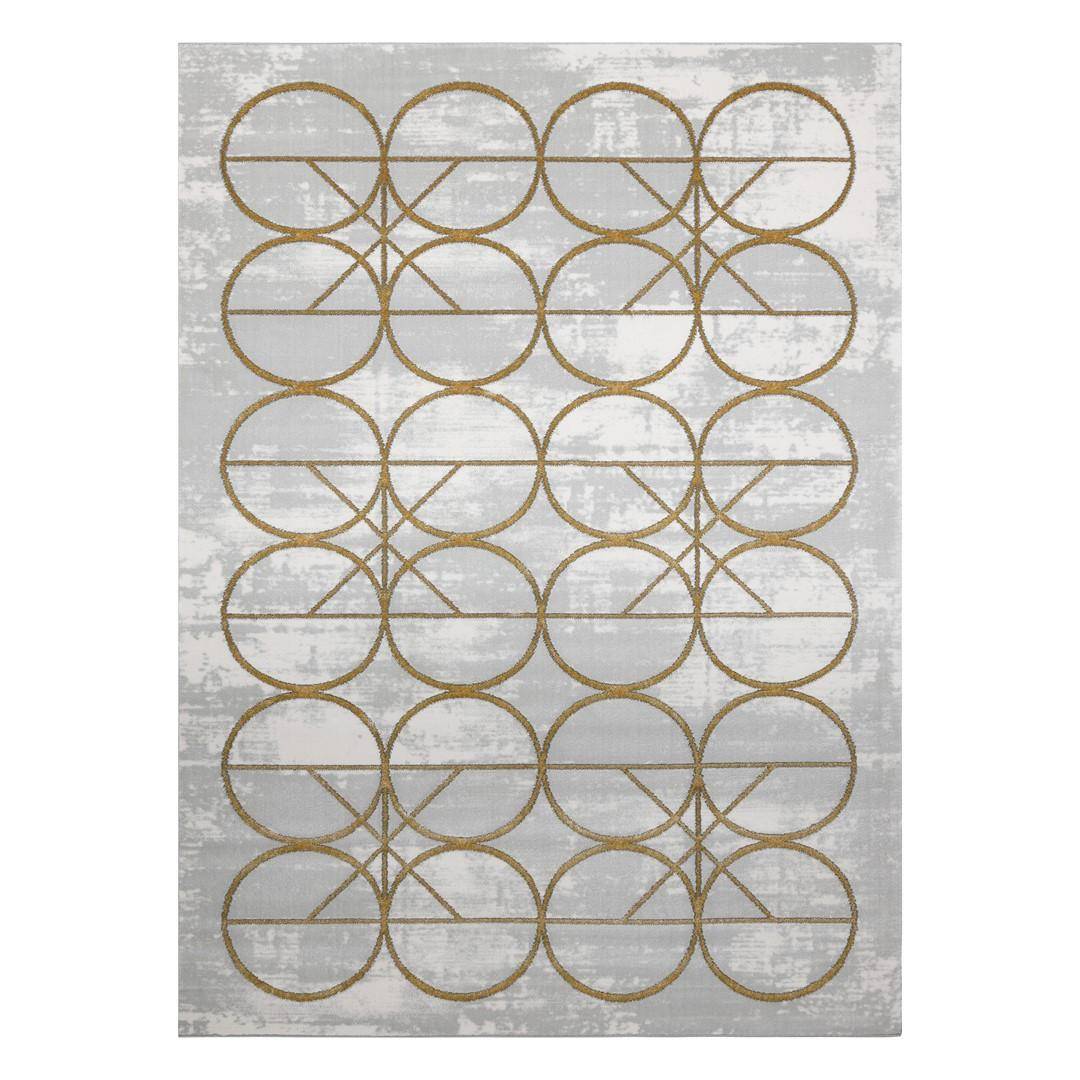 Gulvtæppe - Hakano Estema Circles, creme, 120×170 cm