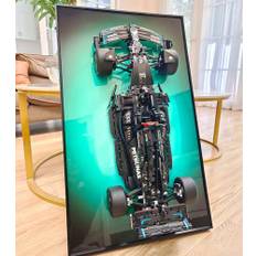 icuanuty Wandanzeigetafel für Lego Technic Mercedes AMG F1 W14 E 42171 Performance Car, Erwachsene Dekorative Gemälde, Display Wandtafel für Lego-Modellauto, Geschenke für Lego Mercedes F1, 75x45 cm