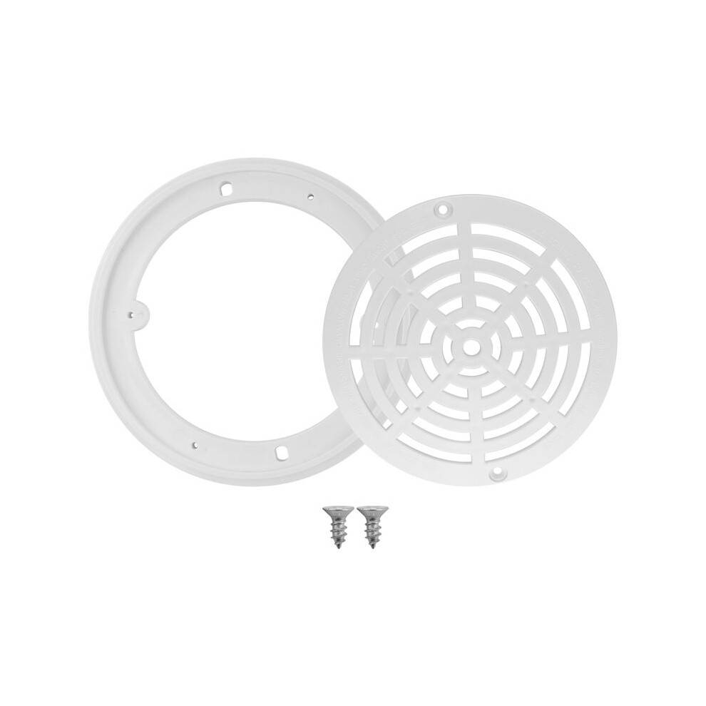 8Inch Pool Main Drain Cover the Top Grate Bottom Mounting Plates White Replacement Pool Drain Cover Pool Outlet Cover