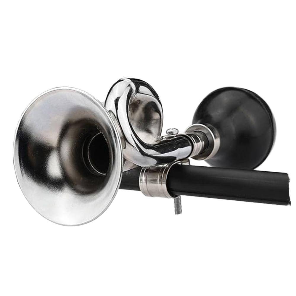 Klassisk Vintage Aluminium Luftsignal Horn Cykel Signalhorn Retro Kläm Clown Mountainbike Horn Cykelklocka silver