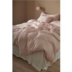 Ellos Home - Sengesæt Dorene Check i satin 2 eller 3 dele - Rosa - 240X220