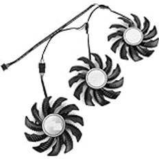 [Grafikkortsfläkt] 78 mm kylfläkt ersättning kompatibel med RTX 3060 Ti RX 6600 6700 XT grafikkort kylning perfektion (färg: Fläkt – 3 st)