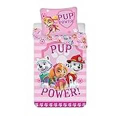 Påslakan Paw Patrol, påslakan 140 x 200 cm + 1 örngott 63 x 63 cm, rosa