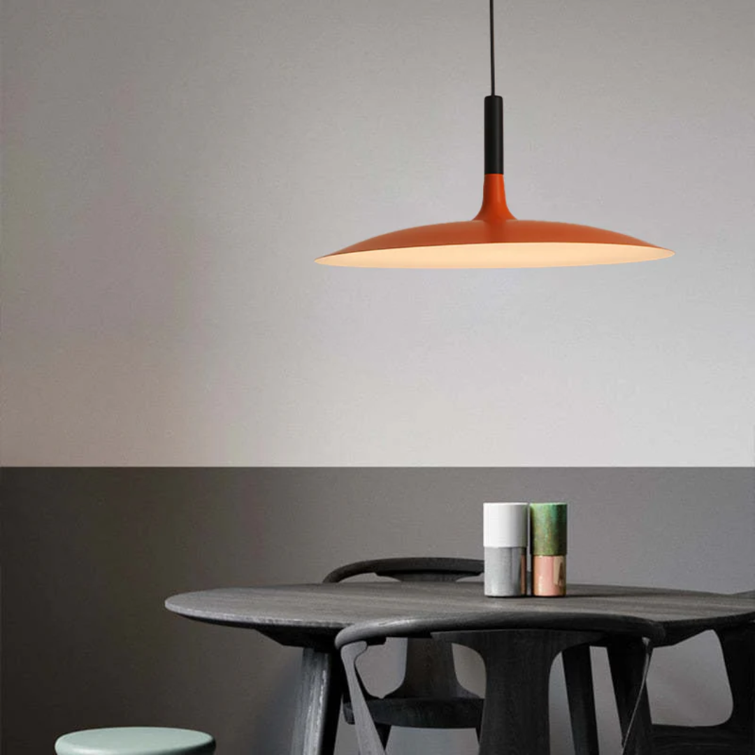 AuraPan – Stilig LED Hänglampa för Modernt Inredning - Orange / Dagsljus(5000-7000K) / 25 cm
