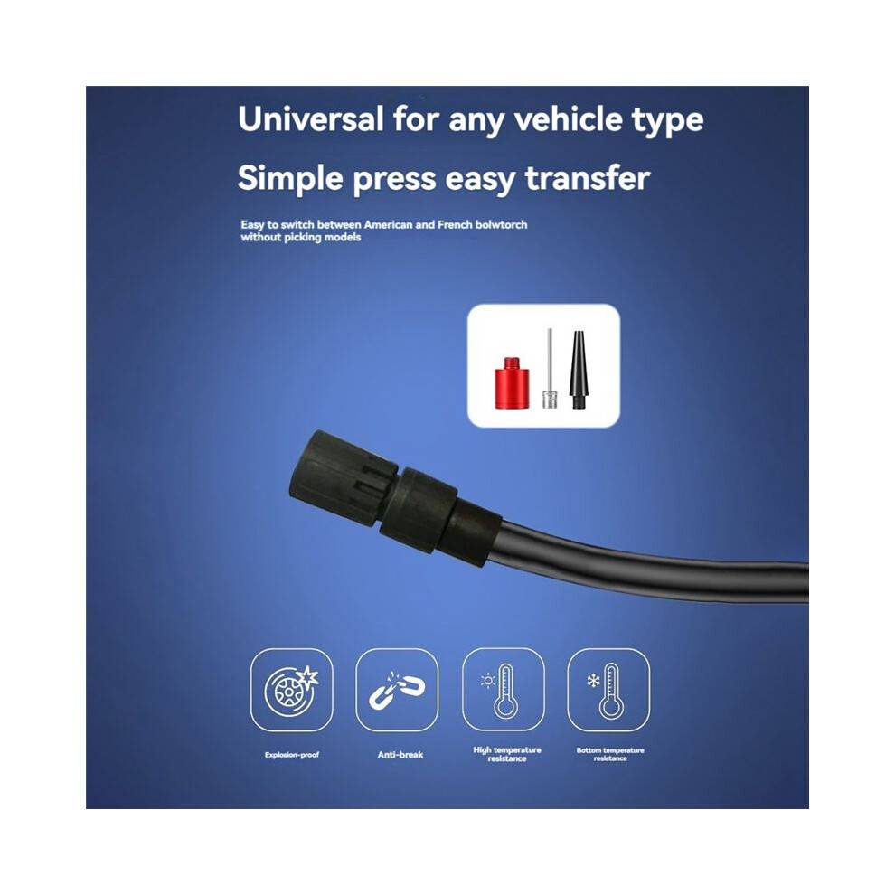 Electric Bike Air Pump 150PSI Powerful Air Compressor Pressure Display Motocycle Bike Tire Inflator Black Orange
