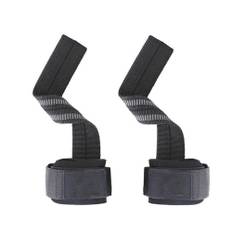 Weight Lifting Straps with Wrist Protector Double Sided Grip Adjustable Gym Straps for Deadlifts svart