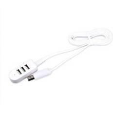 Universal usb hub 3/4 port usb 2.0 med kabel höghastighets mini hub socket mönster splitter kabel adapter för laptop pc surfplatta - 01 långa 3 in 1
