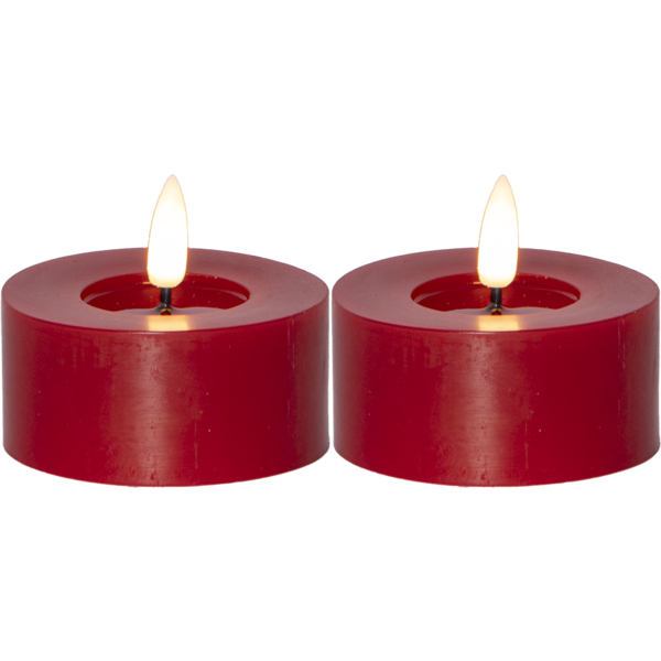 LED-värmeljus Star Trading Flamme Flow, röd, timer, 2-pack