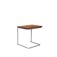Grythyttan Stålmöbler - A3 Pall - Obehandlad Teak / Varmförzinkat Stativ - Utomhuspallar & puffar - Jan-Olof Ågren,Maria Håård - Vit