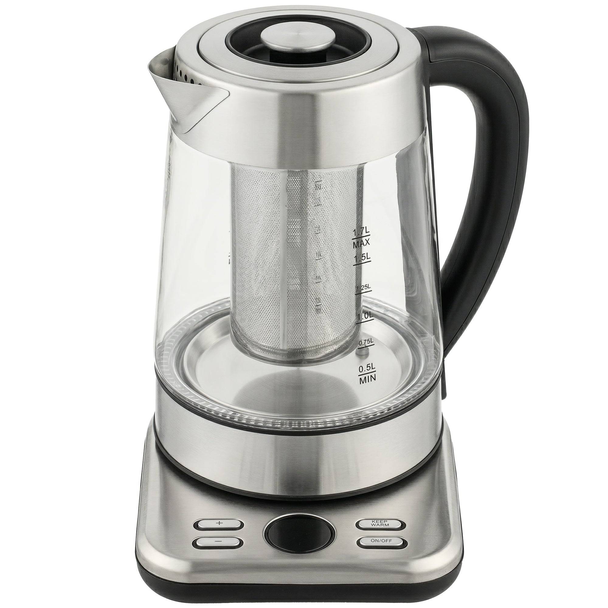 HOMCOM Electric Kettle, 1.7L Fast Boil 3KW Water Kettle with UK Strix Thermostat, Tea Infuser, Keep Warm Function