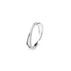 Dainty Stacking Rings - Crossover Diamond 14K Gold | Akind 18K White Gold / 20