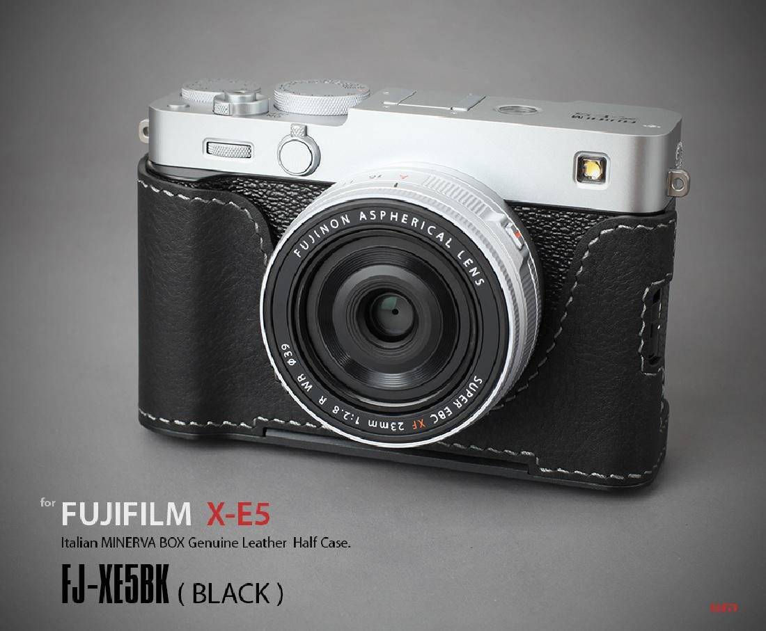 LIM'S Handworks Echtleder Halbtasche Schwalbe Für Fuji Fujifilm X-E5 XE5 Tasche [Schwarz]