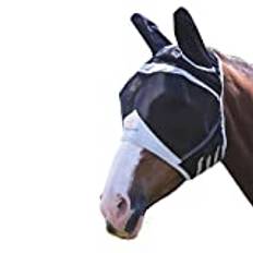 Shires Nytt fint nät med öron Fly Mask Ponny svart orange