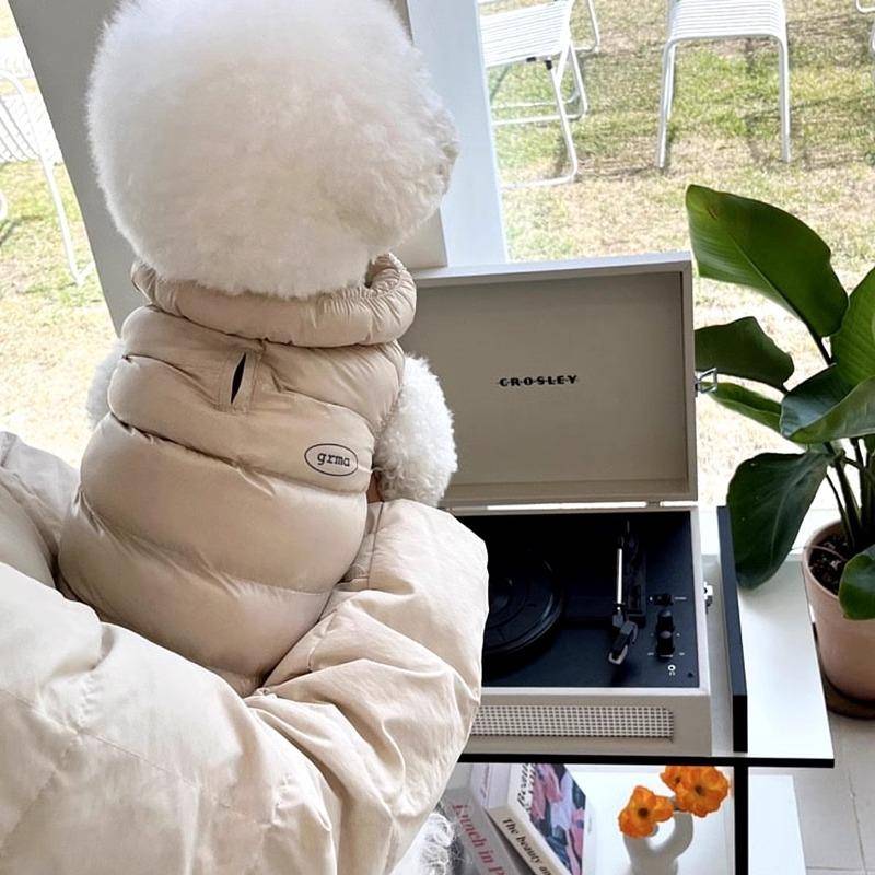 Vattentät hundjacka Enfärgad Lyxig Hundkläder Varm Hundrock Chihuahua Fransk Bulldog Bichon Kläder Husdjursartiklar Hundväst för Flicka khaki