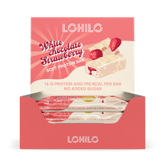 Lohilo Protein Bar - White Chocolate Strawberry (12x 55g) - OBS! BEDST FØR 18/5-25