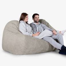 Stor Saccosäck Soffa - Klassisk Manchestertyg Minkbrun - Minkbrun / Med fotpall + 999 Kr