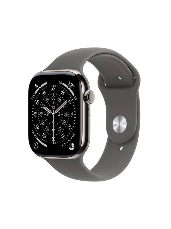 Apple Watch Series 11 GPS + Cellular 46mm Natural Titanium Case with Stone Grey Sport Band - M/L