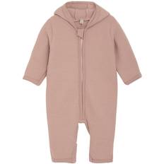 Huttelihut Overall - Ullfleece - Mahogany Rose m. Öron - Huttelihut - 1 år (80) - Overall