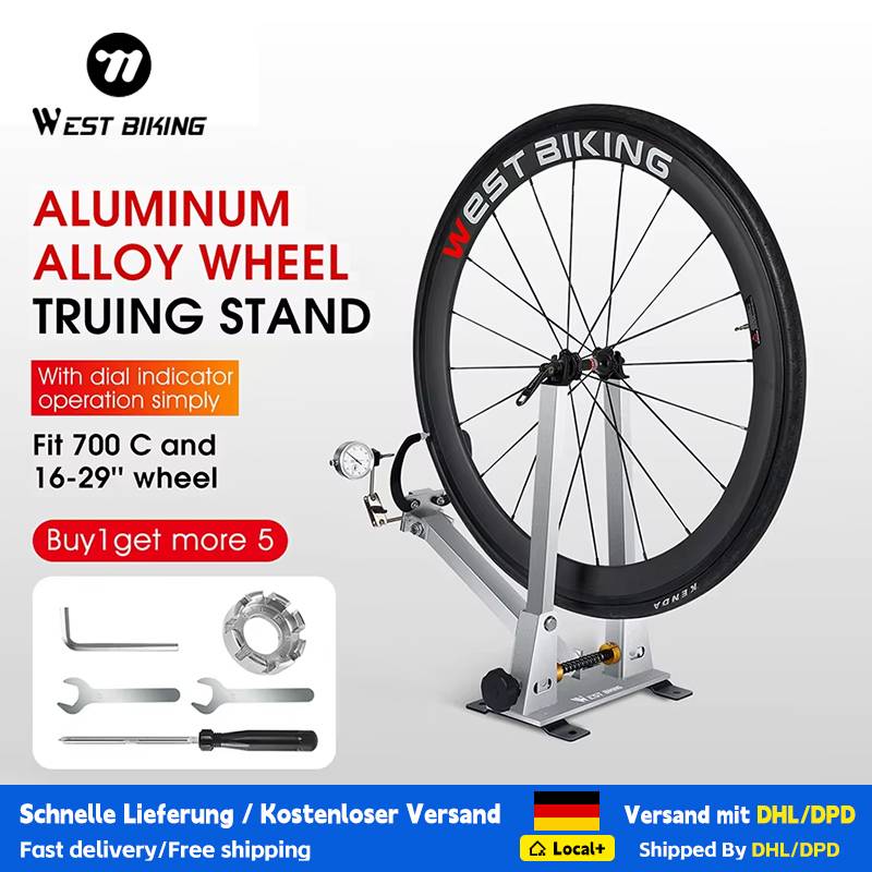 WEST BIKING Bicycle Wheel Truing Stand With Dial Indicator Gauge Tire Adjustment Rims Wheel Set MTB Road BMX Bike Repair Tools