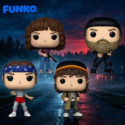 Funko POP TV-serie: Stranger Things säsong 5 – Nancy Wheeler, Eleven, Dustin Henderson, Jim Hopper, samlarvänlig vinylfigur, officiell licensierad fig - Multifärgad (FK0484,FK0485,FK0482,FK0483)