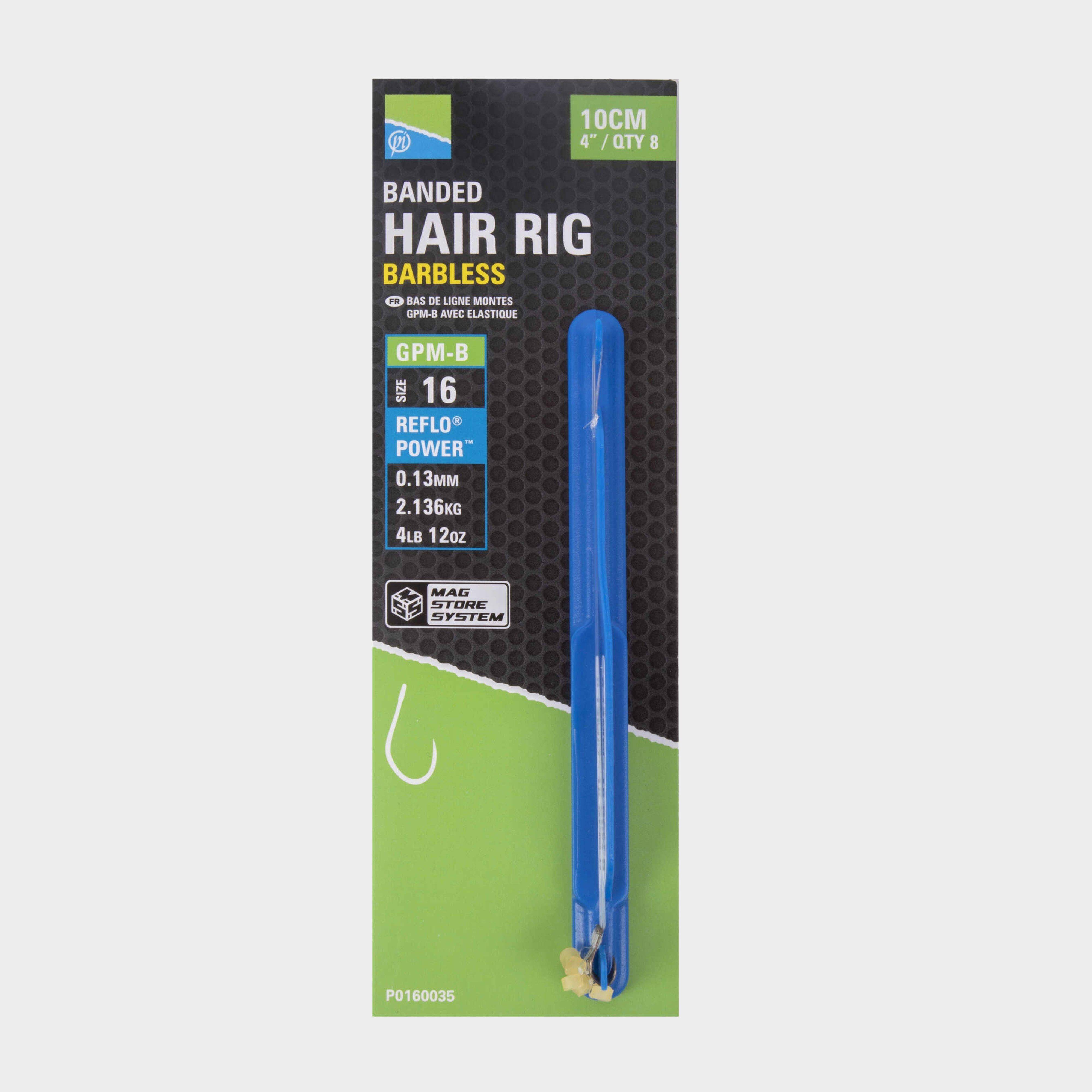 Preston Innovation GPM-B Banded Hair Rigs - 4"/10cm - 16 GPM-B, Blue - One Size