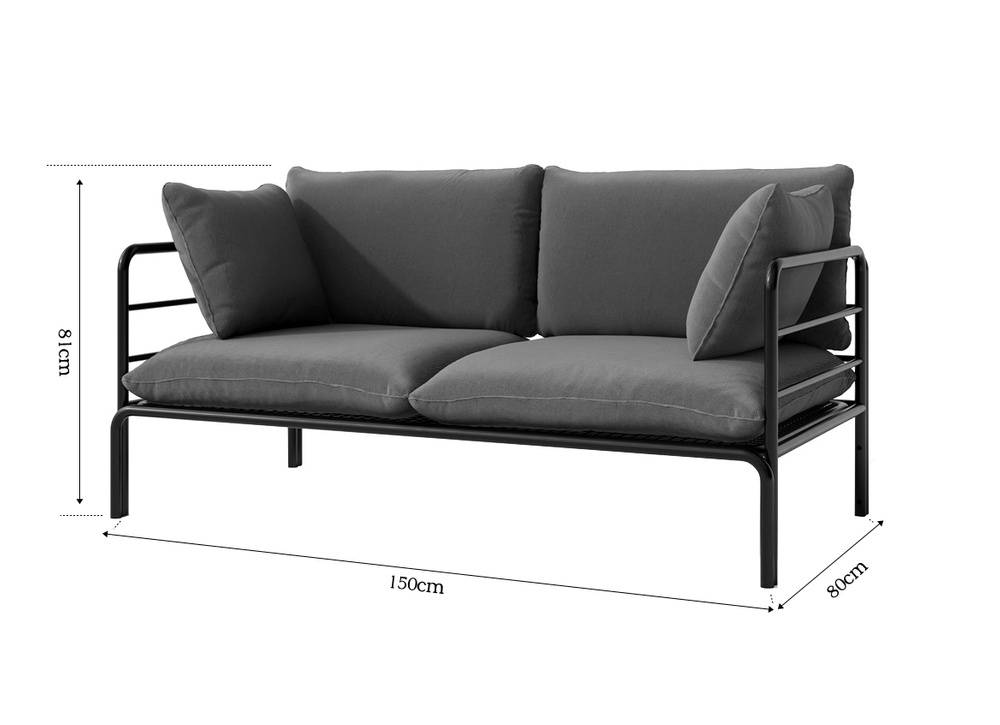 Soffa för trädgård 150 cm grå VELUCCI
