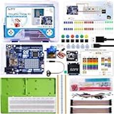 GeeekPi Basic Education Starter Kit for Arduino UNO R4 WiFi, with Original UNO R4 WiFi Microcontroller Board, Basic Sensor Projects with Online Tutorials for Beginners,Maker,Electronic Enthusiasts